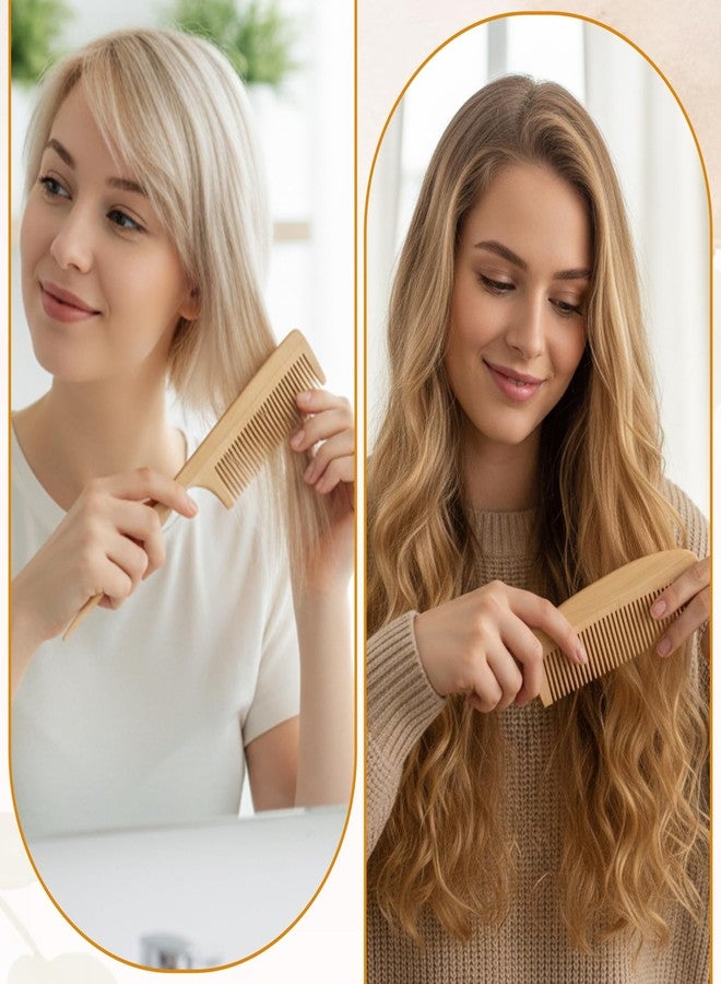 Psiriol 3 Pcs Rat Tail and Fine Tooth, Wide Tooth, Wooden Comb, Natural Handmade Bamboo Anti-Static Combs Set for Women Men for Long, Short, Thick, Thin, Wavy or Curly Hair Detangling - Image 3