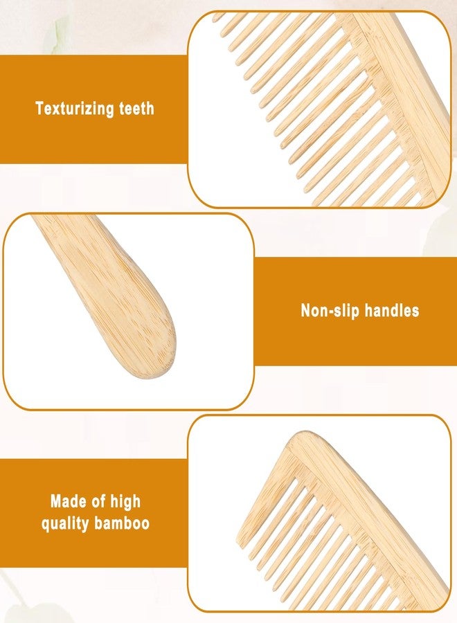 Psiriol 3 Pcs Rat Tail and Fine Tooth, Wide Tooth, Wooden Comb, Natural Handmade Bamboo Anti-Static Combs Set for Women Men for Long, Short, Thick, Thin, Wavy or Curly Hair Detangling - Image 4