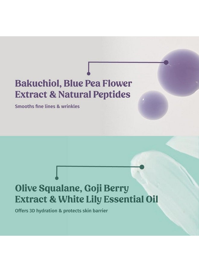 Vilvah Store Better Aging Serum & Ultra Moisturising Cream with Bakuchiol & Blue Pea Flower. Anti-aging, reduces fine lines & wrinkles. Suitable for all skin types, for men & women. - Image 3