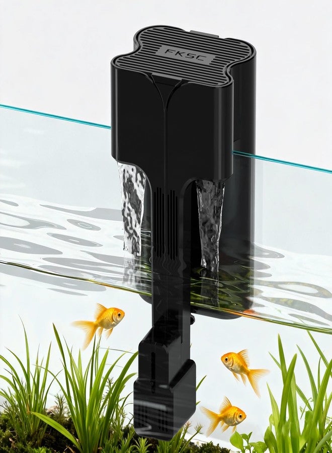 FKSC Hang On Back Aquarium Filter Up 20 Gallons Fish Tanks, 3-Stage Multi-Stage Filtration with Surface Skimmer, Ultra Quiet HOB Power Waterfall Filter for Freshwater - Image 1