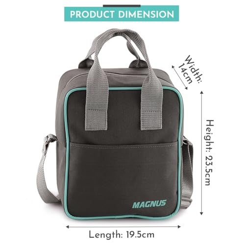 Magnus Vivid Glass Lunch Box with Vertical Pouch and Fixed Clip, 1 S S Bottle (700ml) and 3 Round Airtight, Leakproof, Microwave Safe Borosilicate Glass Containers, 400 ML Each - Premium Lunch Boxes - Image 3