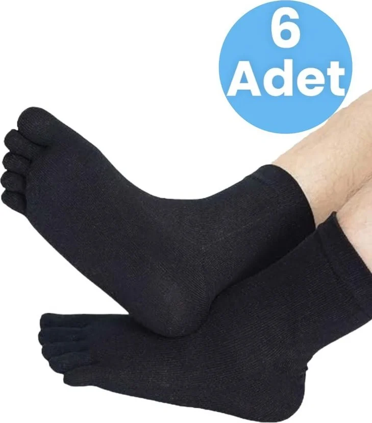 تيزجيلسين Unisex 6-Piece Bamboo Mushroom Socks Finger Socks Size 36-44