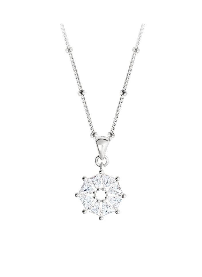AWNL - Women's Necklace With CZ Diamond Sterling Silver Cardamom Flower Pendant Gift for Women Wife Girlfriend - Image 1