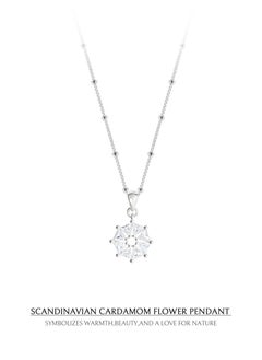 AWNL Women's Necklace With CZ Diamond Sterling Silver Cardamom Flower Pendant Gift for Women Wife Girlfriend  - Image 3