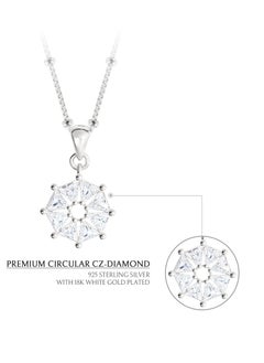 AWNL Women's Necklace With CZ Diamond Sterling Silver Cardamom Flower Pendant Gift for Women Wife Girlfriend  - Image 4