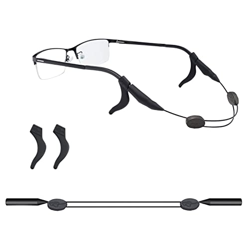 Anzailala Adjustable Eyeglass Strap with Eyeglass Ear Grip Sunglass Strap Anti-slip Eyewear String Holder Sports Sunglasses Chain with Silicone Ear Hook for Glasses Sunglasses (Small) - Image 1