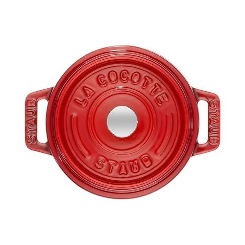 STAUB كوكوت صغيرة مستديرة من حديد الزهر سعة 0.25 لتر - كرز، صنع في فرنسا - Image 4