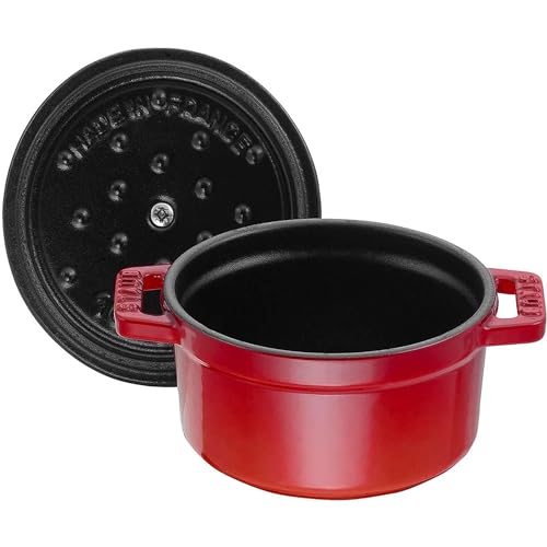 STAUB كوكوت صغيرة مستديرة من حديد الزهر سعة 0.25 لتر - كرز، صنع في فرنسا - Image 2