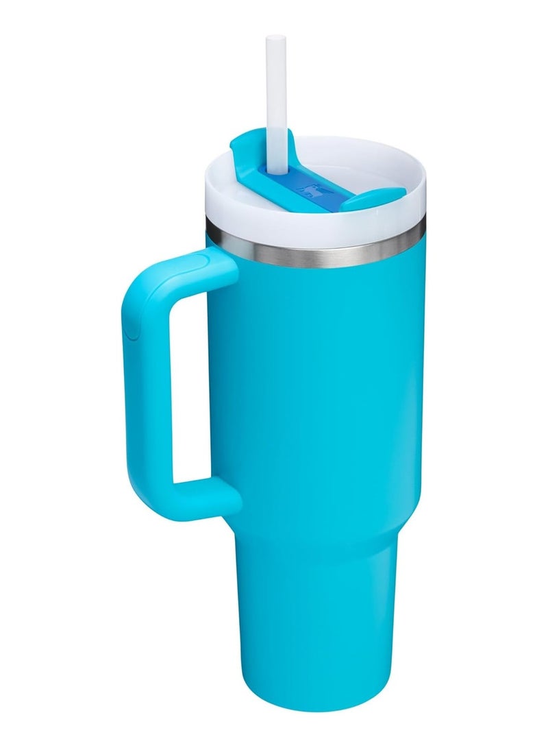 Stanley Quencher H2.0 Flowstate Stainless Steel Vacuum Insulated Tumbler with Lid and Straw for Water, Iced Tea or Coffee, Smoothie and More, (Pool Blue) - 40oz - Image 3