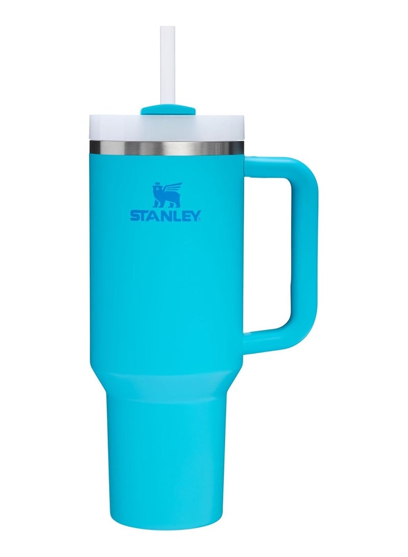 Stanley Quencher H2.0 Flowstate Stainless Steel Vacuum Insulated Tumbler with Lid and Straw for Water, Iced Tea or Coffee, Smoothie and More, (Pool Blue) - 40oz - Image 1