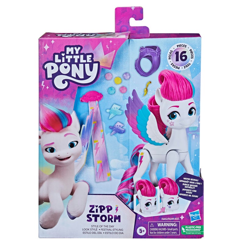 My Little Pony Toys Zipp Storm Style of The Day, 5-Inch Hair Styling Dolls with Fashions, Toys for 5 Year Old Girls and Boys - Image 2