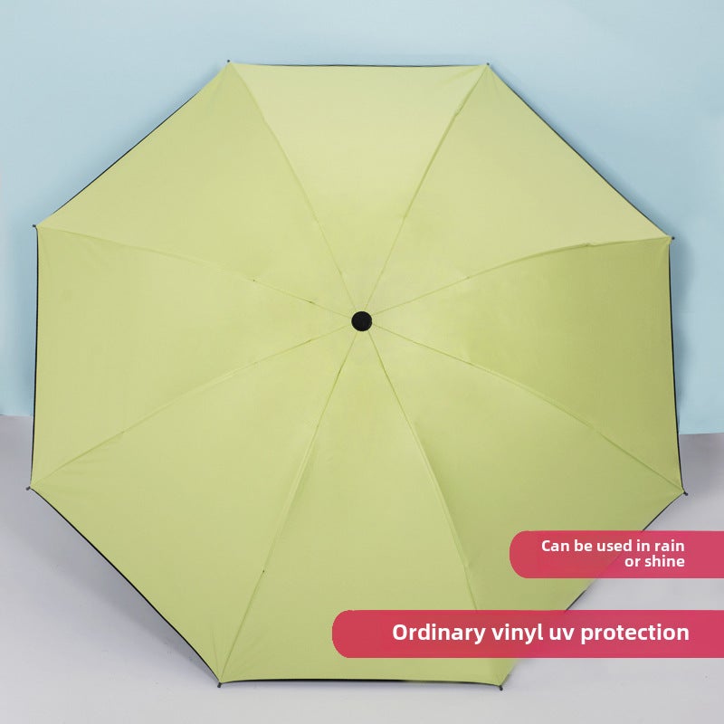 Dual-Use Folding Sun Umbrella with Logo UV Protection Dual Use-Light Green  - Image 1