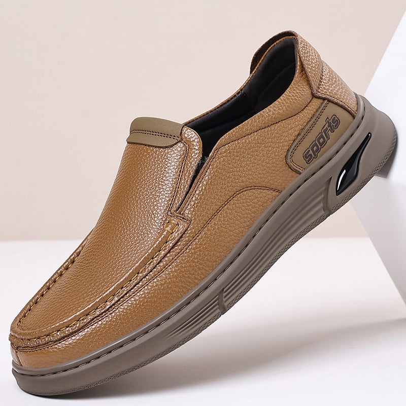 2026 Spring New Men'S Shoes, Breathable, Comfortable, Versatile Slip-On Casual Leather Shoes, Men'S Slip-On Driving Loafers - Image 3