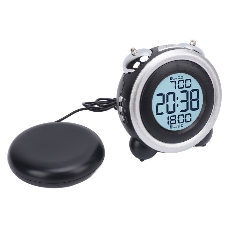 Palm Sized Vibrating Alarm Clock with Wired Bed Shaker - Adjustable Volume LED Display Alarm Clock for Heavy Sleepers Students - Image 5