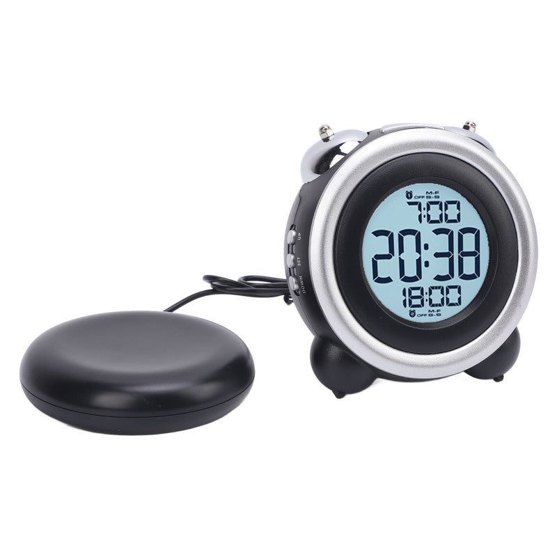 Palm Sized Vibrating Alarm Clock with Wired Bed Shaker - Adjustable Volume LED Display Alarm Clock for Heavy Sleepers Students - Image 4