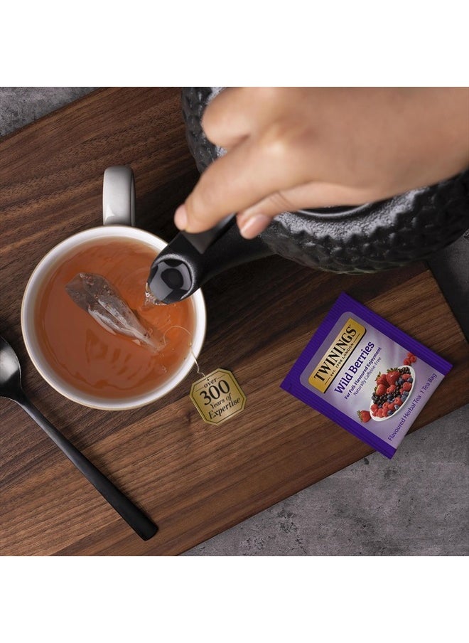 Twinings - Wild Berries Tea - A Naturally Caffeine-Free Herbal Tea Bursting with Fresh & Uplifting Berry Tea Flavours, Individually Wrapped Tea Bags, 20 Count - Image 1