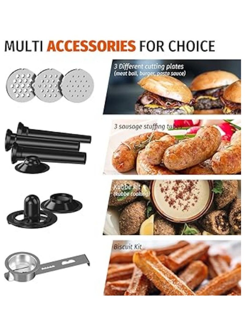 Generic - Electric Meat Grinder with 3 Size Sausage Stuffer Tubes & a Kubbe Kit, 2200W Meat Grinder for Home Use, 5.5LBS/Min Meat Mincer - Image 1