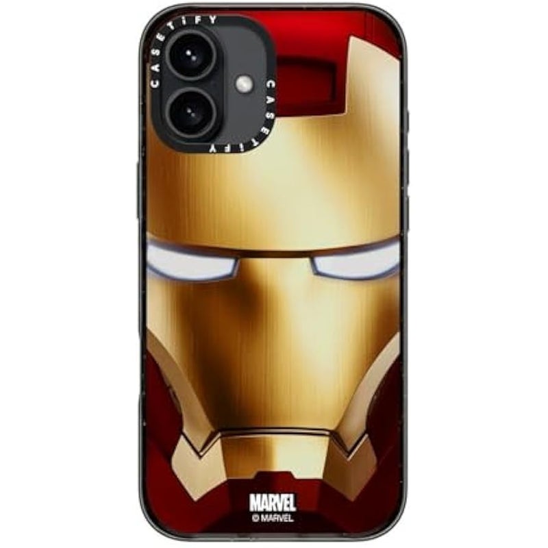 Casetify Impact iPhone 16 Plus Case 【Iron Man Co-Lab / 4X Military Grade Drop Tested / 8.2ft Drop Protection/Compatible with Magsafe】 - Iron Man Hero Mask - Clear Black - Image 5