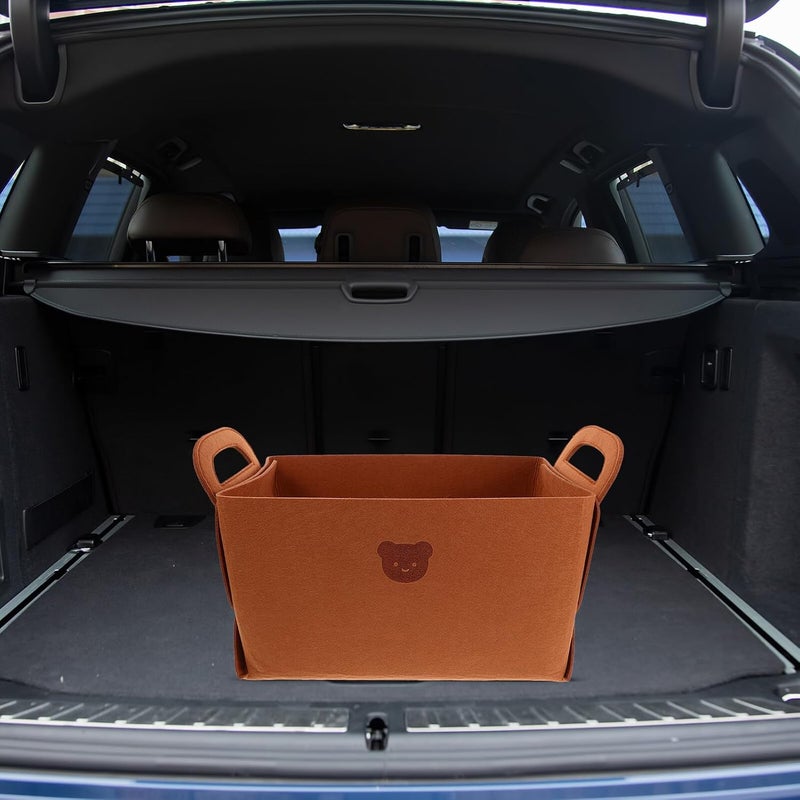 Foldable Car Trunk Organizer Bag with Large Capacity Felt Storage Bin Collapsible Cargo Box for Vehicle Storage and Car Garbage Bag Hanging for Travel and Daily  Use - Image 5