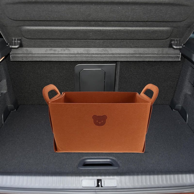 Foldable Car Trunk Organizer Bag with Large Capacity Felt Storage Bin Collapsible Cargo Box for Vehicle Storage and Car Garbage Bag Hanging for Travel and Daily  Use - Image 4