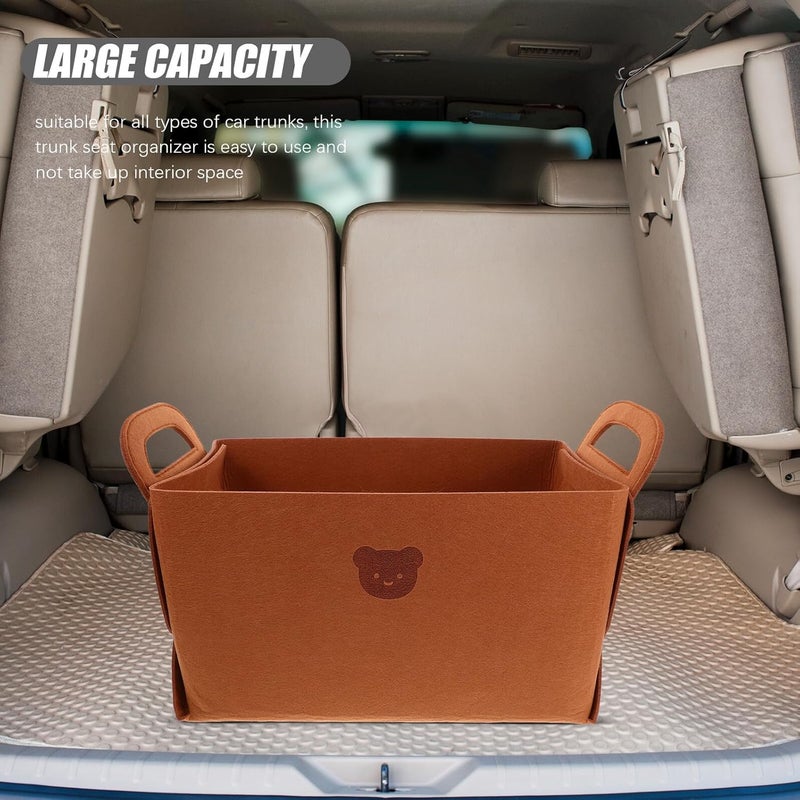 Foldable Car Trunk Organizer Bag with Large Capacity Felt Storage Bin Collapsible Cargo Box for Vehicle Storage and Car Garbage Bag Hanging for Travel and Daily  Use - Image 3