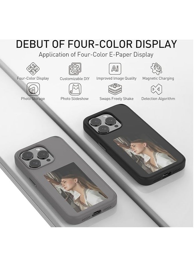 حافظة هاتف ذكية بشاشة حبر NFC 2024، غلاف جهاز عرض AI لجهاز iPhone 15 Pro Max/15 Pro/15 Plus/15، صورة عرض حبر على غلاف الهاتف - Image 2