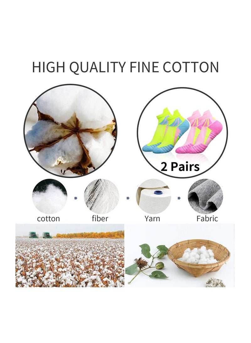 Zikra 2 Pairs of Women's Running Socks - Anti-Blister, Sweat-Wicking, Lightweight, Breathable Athletic Socks in Rose Pink & Fluorescent Green (UK 4-7 / EU 35-40) - Image 4