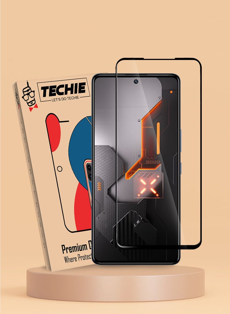Techie Full Cover 10H Hardness HD Tempered Glass Screen Protector for Infinix GT 10 Pro - Anti-Scratch, Anti-Fingerprint, and Bubbles Free Technology - Image 1