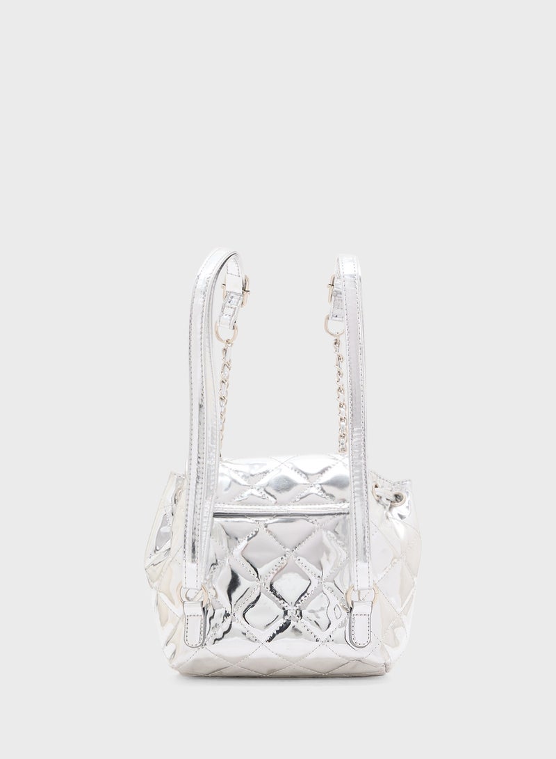Ginger Quilted Metallic Mini Backpack  - Image 2
