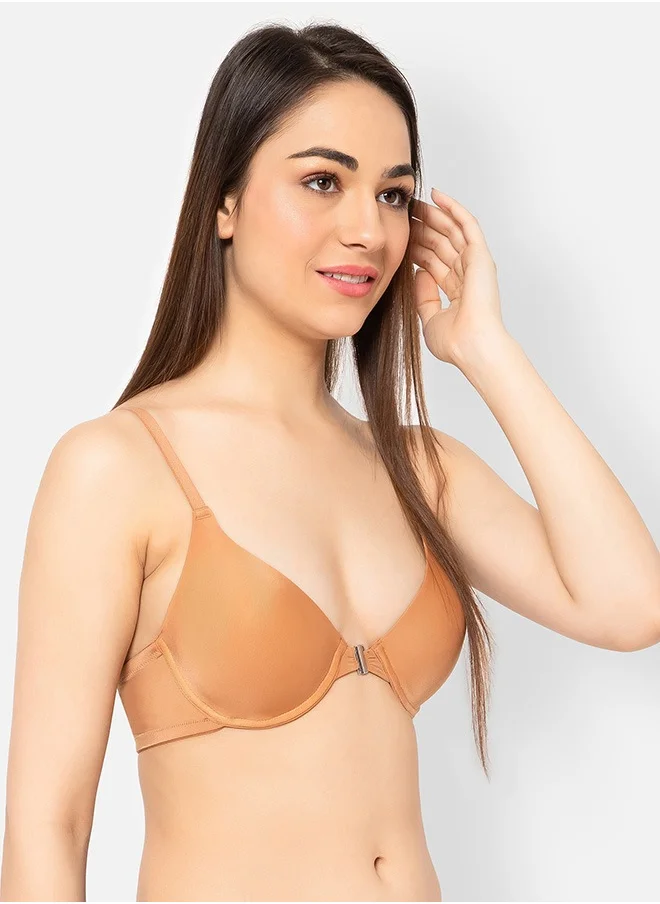 كلوفيا Clovia Pack of 3 Level 1 Push-Up Padded Underwired Demi Cup Front Open Plunge Bra