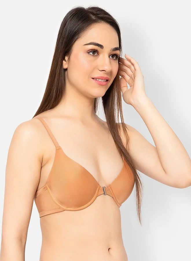 Clovia Clovia Pack of 3 Level 1 Push-Up Padded Underwired Demi Cup Front Open Plunge Bra