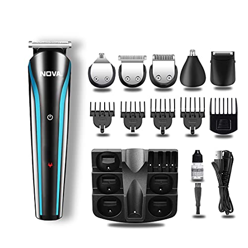 NOVA NG 1152 Cordless Rechargeable: 60 Minutes Runtime Multi Grooming Trimmer for Men (Blue) - Image 1