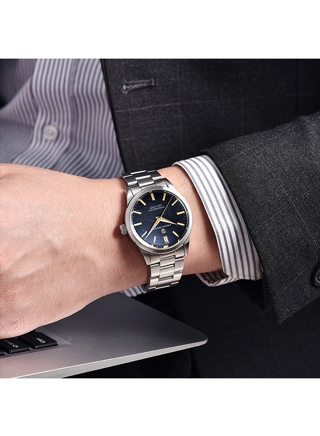 باغاني ديزاين بي دي 1734 كوارتز ساعات رجالية 40 مللي متر كامل الفولاذ المقاوم للصدأ في إتش 31 حركة الأعمال مقاوم للماء ساعات المعصم للرجال ، فضي أسود - Image 2