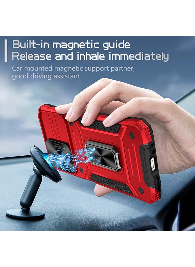 SNBFA Redmi Note 12 4G Case with Slide Camera Lens Cover,Heavy Duty Rugged Shockproof Cover Built-in 360° Ring Stand Protective Phone Case for POCO X5 5G  - Image 2