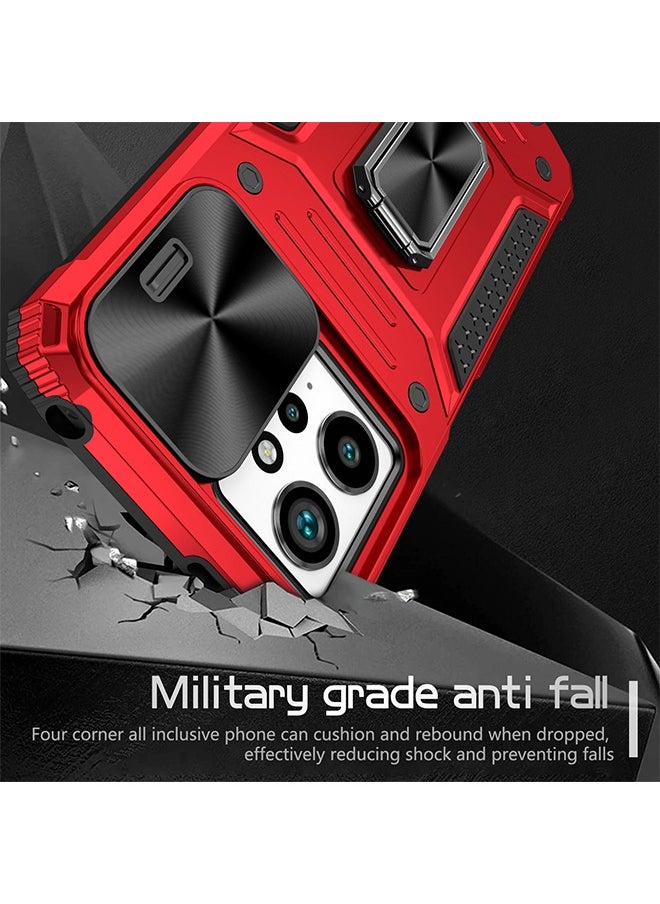 SNBFA Redmi Note 12 4G Case with Slide Camera Lens Cover,Heavy Duty Rugged Shockproof Cover Built-in 360° Ring Stand Protective Phone Case for POCO X5 5G  - Image 5