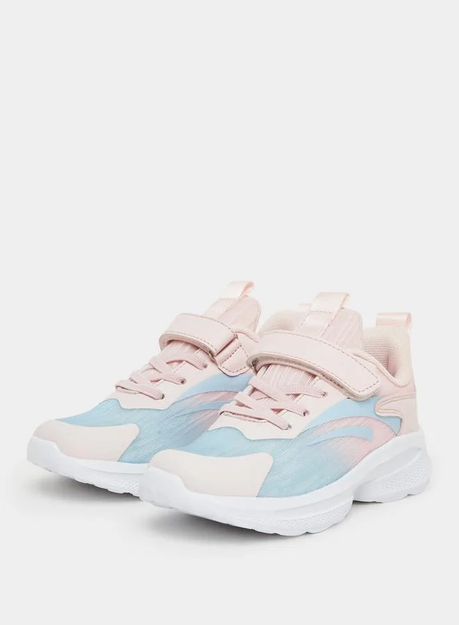 ستايلي Styli Girls Textured Panel Hook and Loop Sneakers