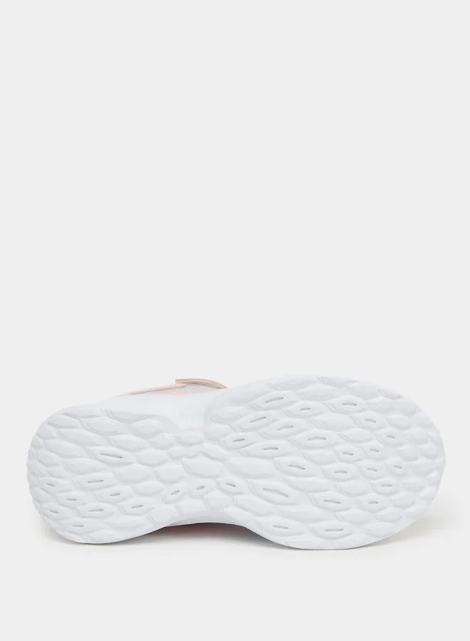 Styli Active Girls Textured Panel Hook and Loop Sneakers