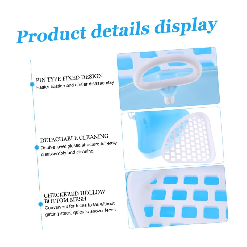 Small Animal Potty Training Toilet Seat Cage With Fleece Liner And Scooper For Rabbits Hamsters - Image 3