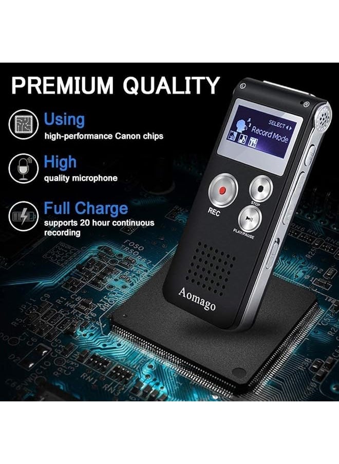 erorex Digital Voice Activated 16Gb Audio Recorder Mini Portable Tape Dictaphone With Playback Usb Mp3  - Image 2