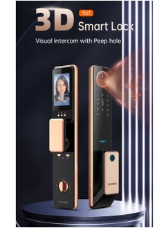 Locstar S61 Smart Door Lock with Doorbell - WiFi, Tuya App, Fingerprint, IC Card, Password & Key Access - Home Security Enhanced (Grey)  - Image 3
