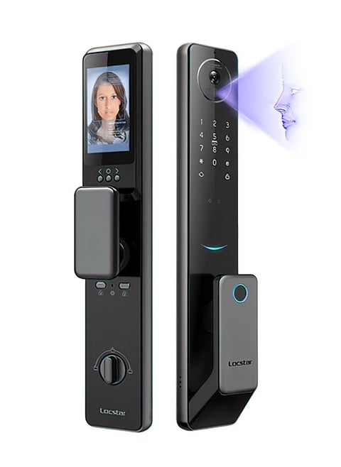 S61 Smart Door Lock with Doorbell - WiFi, Tuya App, Fingerprint, IC Card, Password & Key Access - Home Security Enhanced (Grey)