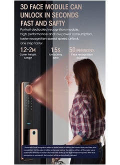 Locstar S61 Smart Door Lock with Doorbell - WiFi, Tuya App, Fingerprint, IC Card, Password & Key Access - Home Security Enhanced (Grey)  - Image 5