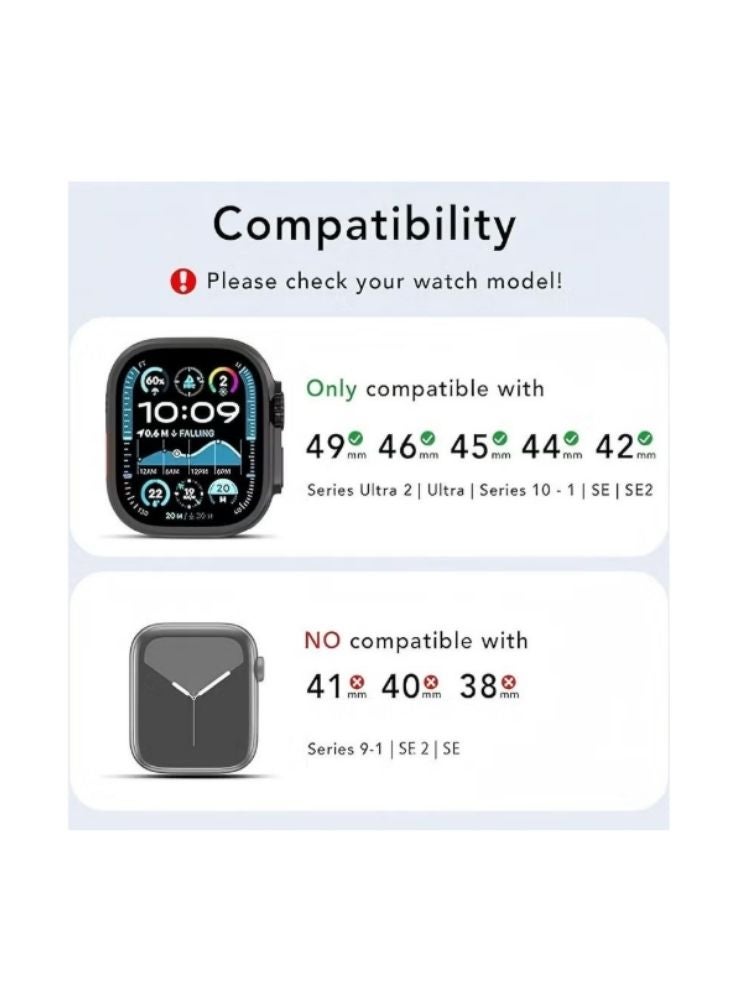 ووتش سوار نايلون لساعة آي ووتش – حزام قابل للتعديل ومتين (٤٢-٤٩ مم) - Image 3