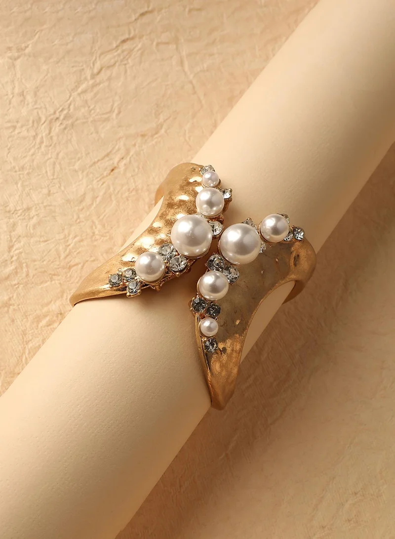 SOHI Pearl Drop Symphony Statement Artificial Bracelet Jewellery