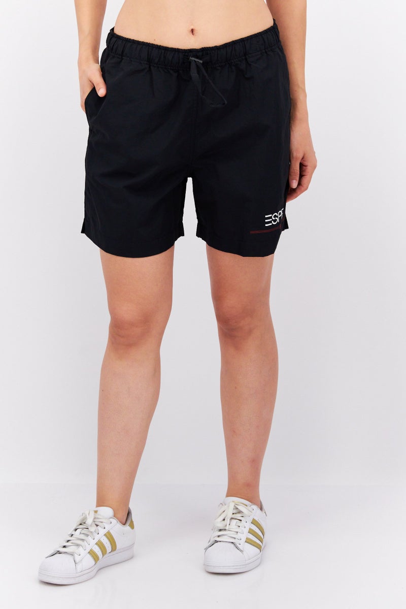ESPRIT Women Brand Logo Basic Shorts, Black - Image 1