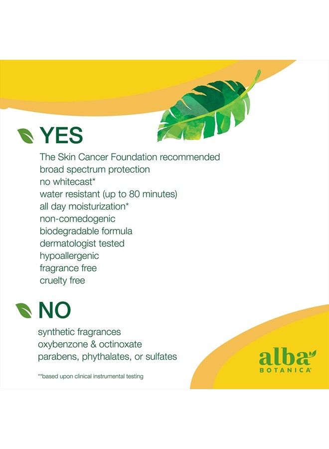 Alba Botanica Sunscreen Lotion, Sensitive Mineral, SPF 30, Fragrance Free, 4 Oz - Image 3