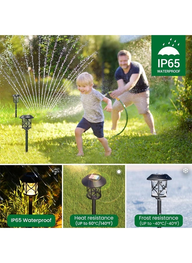 DUNISO 6 Packs Outdoor Solar Lights, Solar Garden Lights, Automatic Solar Lamp,Waterproof IP65 ， Easy to Install， for Garden, Pathway, Patio, Walkway, Lawn Home，Warm White - Image 3