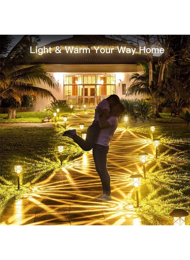 DUNISO 6 Packs Outdoor Solar Lights, Solar Garden Lights, Automatic Solar Lamp,Waterproof IP65 ， Easy to Install， for Garden, Pathway, Patio, Walkway, Lawn Home，Warm White - Image 2