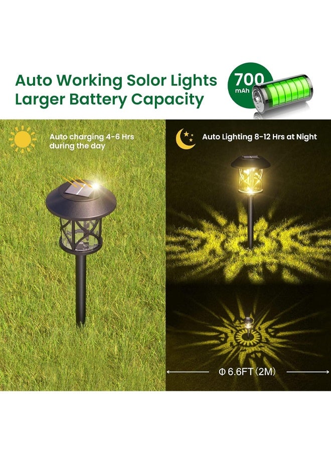 DUNISO 6 Packs Outdoor Solar Lights, Solar Garden Lights, Automatic Solar Lamp,Waterproof IP65 ， Easy to Install， for Garden, Pathway, Patio, Walkway, Lawn Home，Warm White - Image 4