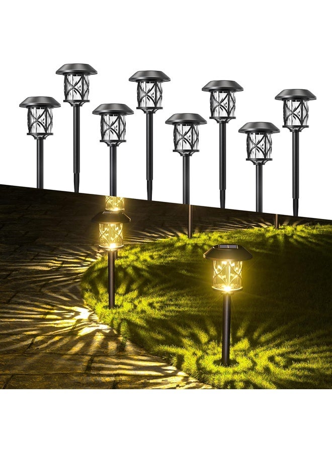 DUNISO 6 Packs Outdoor Solar Lights, Solar Garden Lights, Automatic Solar Lamp,Waterproof IP65 ， Easy to Install， for Garden, Pathway, Patio, Walkway, Lawn Home，Warm White - Image 1
